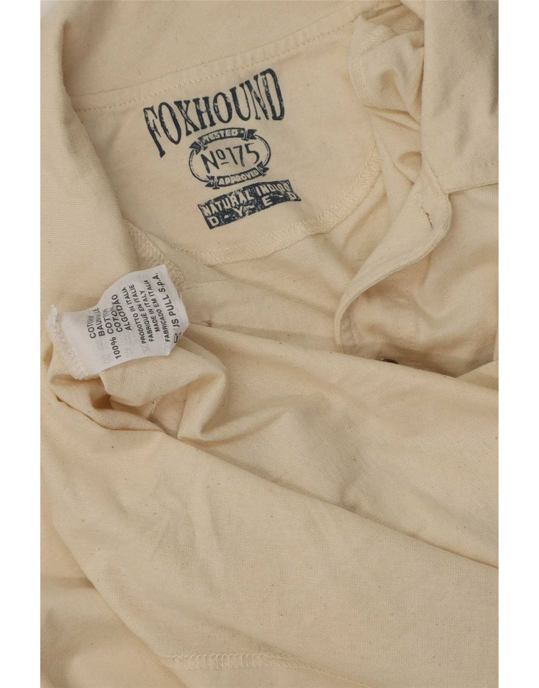 Polo grafica da uomo Foxhound in cotone beige medio retrò