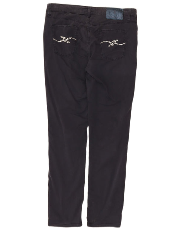 Pantaloni Casual Slim Donna Trussardi W30 L28 Blu Navy Cotone