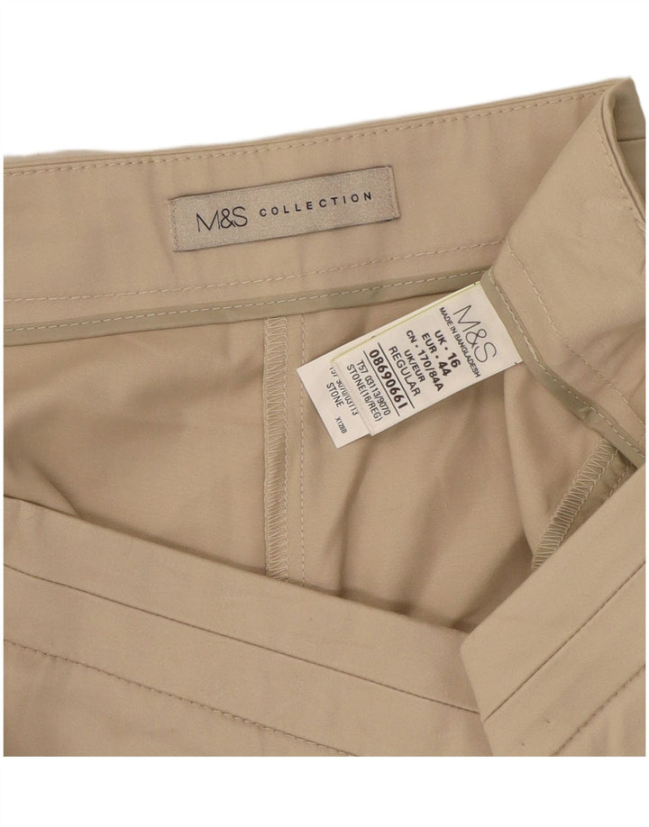 Pantaloni corti slim da donna Marks & Spencer UK 16 Large W34 L25 Beige