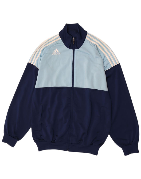 Giacca da tuta da uomo Adidas UK 42/44 Large Blu Navy Colourblock
