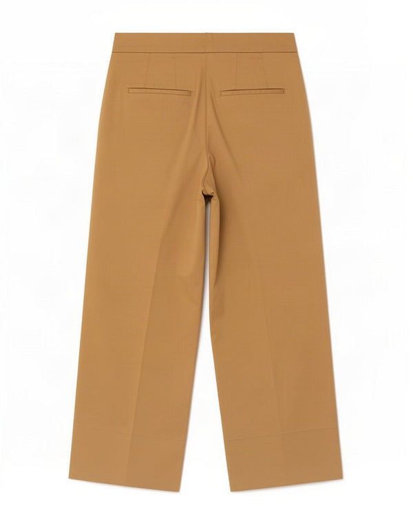 Pantaloni cropped a vita alta da donna Massimo Dutti EU 40 Medium W30 L25 Beige