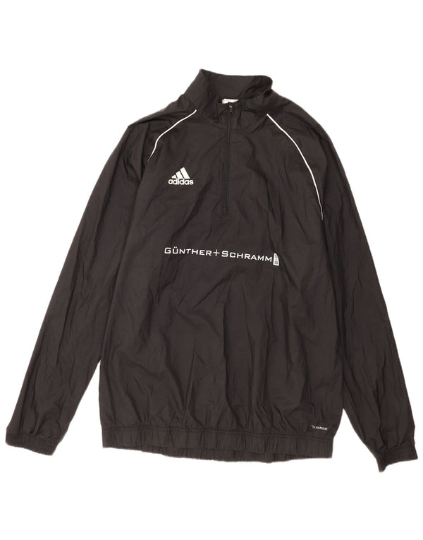 Adidas Clima Proof Graphic Zip Neck Pullover Tuta da ginnastica Top Large Nera