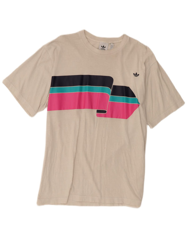T-shirt Adidas da uomo Top XL in cotone color block beige