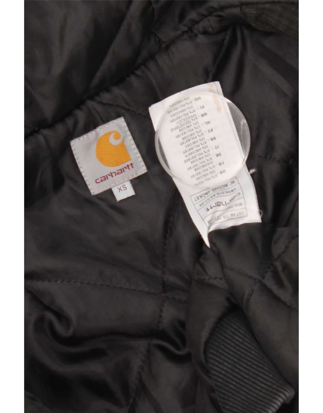 Giubbotto bomber con cappuccio da donna Carhartt UK 6 XS poliestere nero a quadri