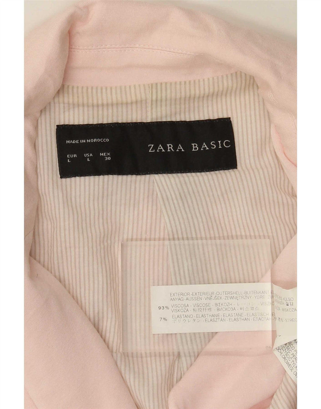 Giacca blazer a 1 bottone da donna Zara UK 14 grande rosa viscosa