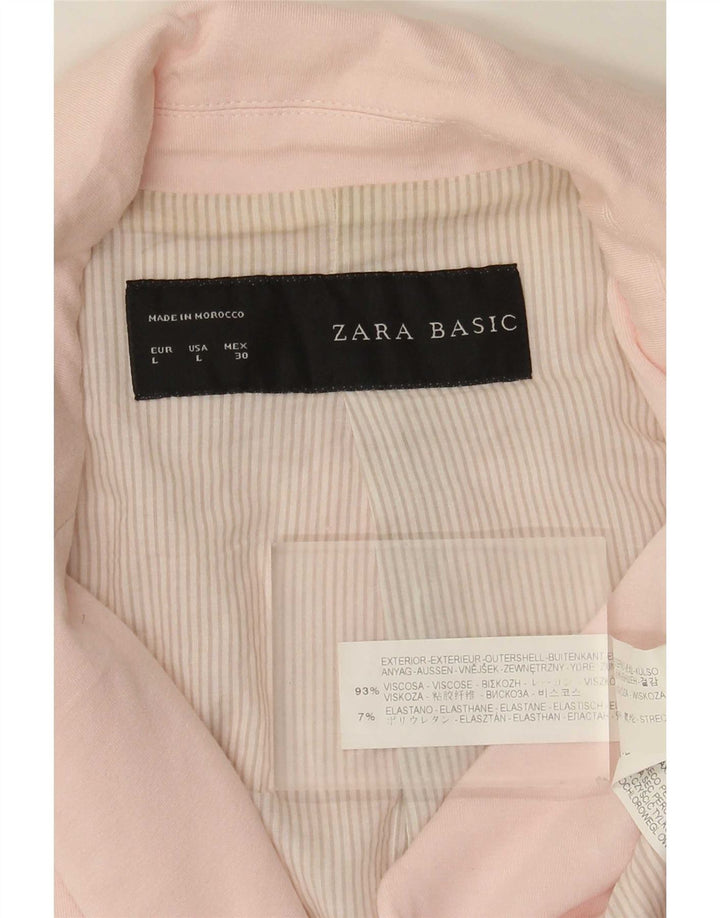 Giacca blazer a 1 bottone da donna Zara UK 14 grande rosa viscosa