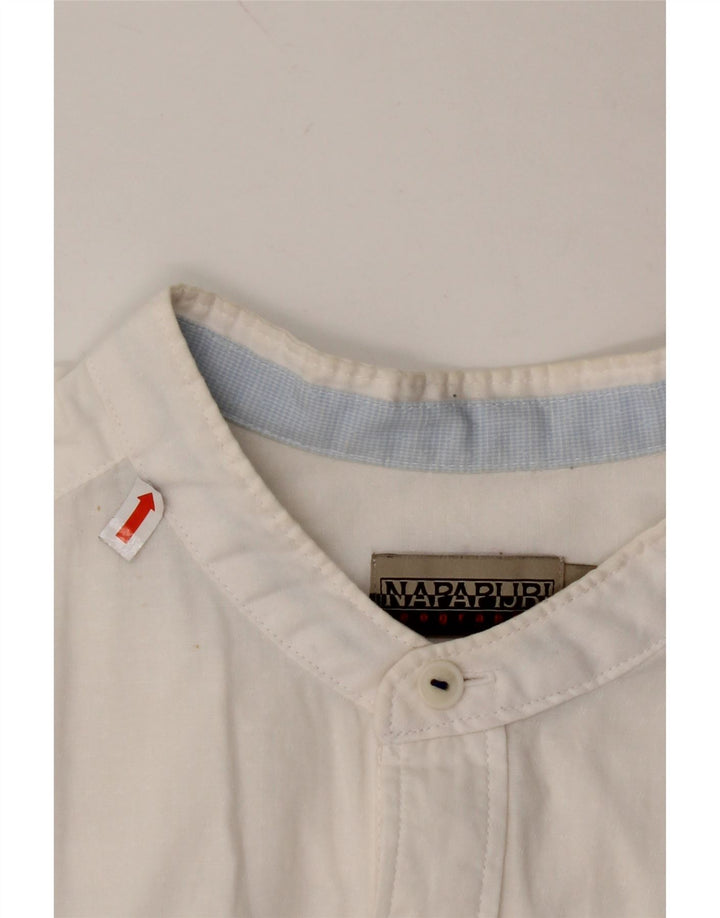 Camicia NAPAPIJRI da uomo con vestibilità regolare geografica, cotone bianco medio
