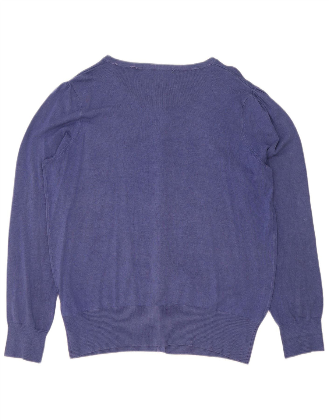 Maglione cardigan da donna Marks & Spencer UK 16 grande viscosa blu