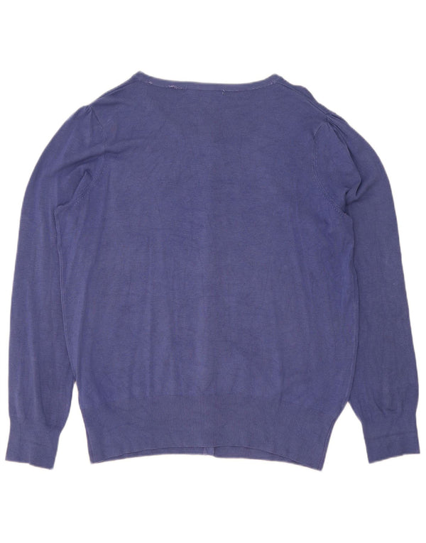 Maglione cardigan da donna Marks & Spencer UK 16 grande viscosa blu