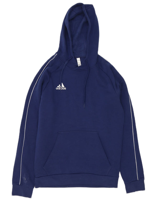 Felpa con cappuccio da uomo Adidas media in cotone blu navy