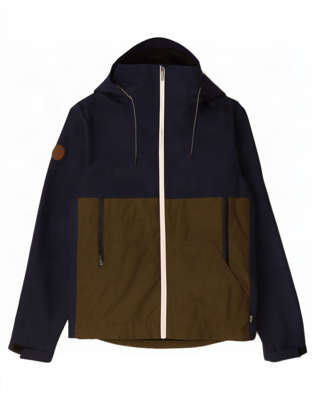 Giacca antipioggia da uomo con cappuccio Superdry UK 34 XS poliestere color block blu navy