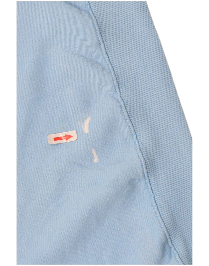 Felpa grafica da donna Zara, maglione UK 14, cotone blu medio
