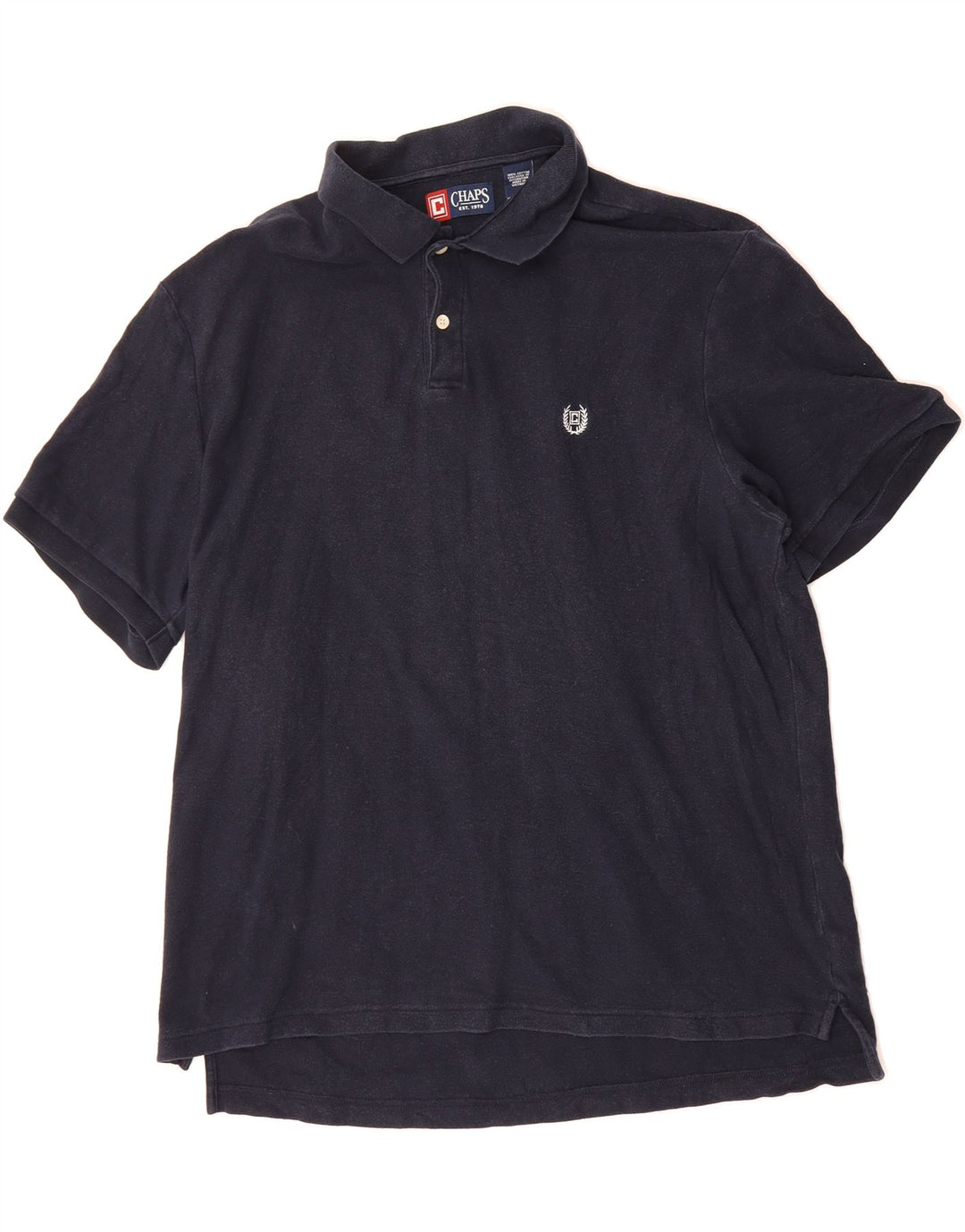 CHAPS Mens Polo Shirt 2XL Navy Blue Cotton Vintage Chaps and Second-Hand Chaps from Messina Hembry 