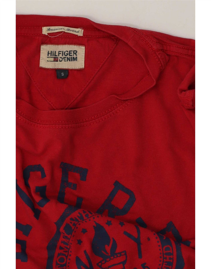 T-shirt grafica da uomo Tommy Hilfiger Top piccola in cotone rosso