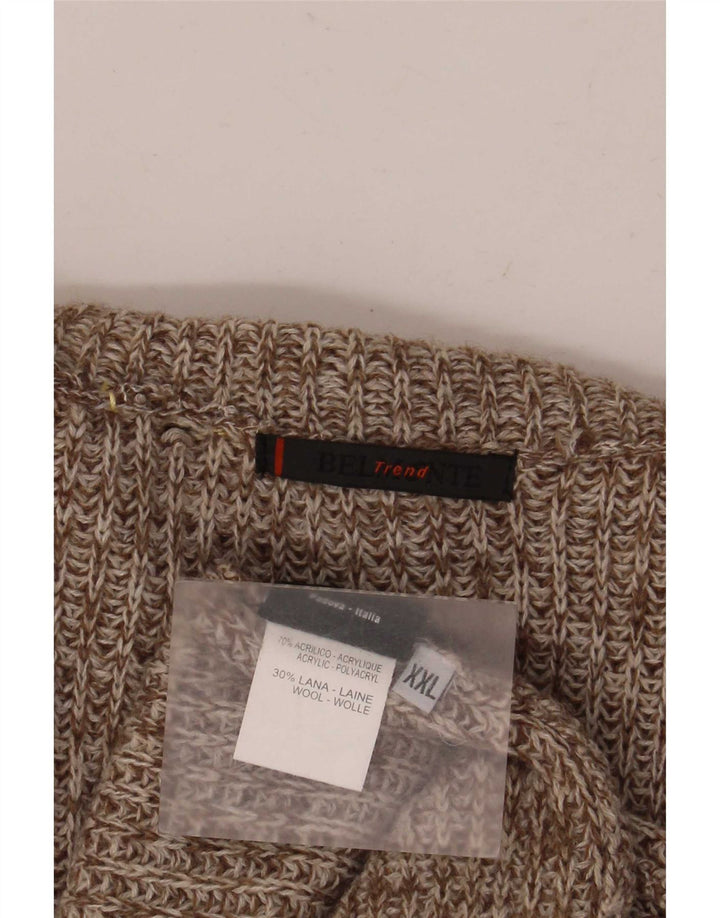 Maglione cardigan da uomo Belmonte 2XL Acrilico screziato marrone