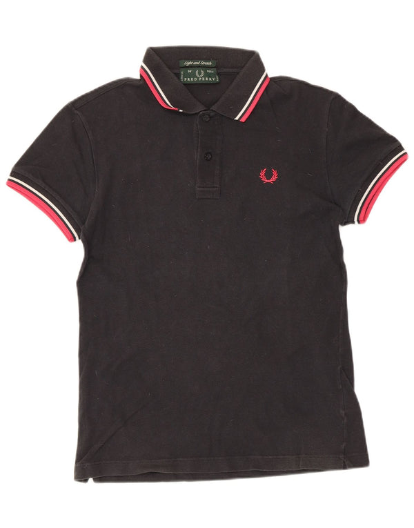 Polo Fred Perry da uomo leggera ed elasticizzata XS in cotone nero