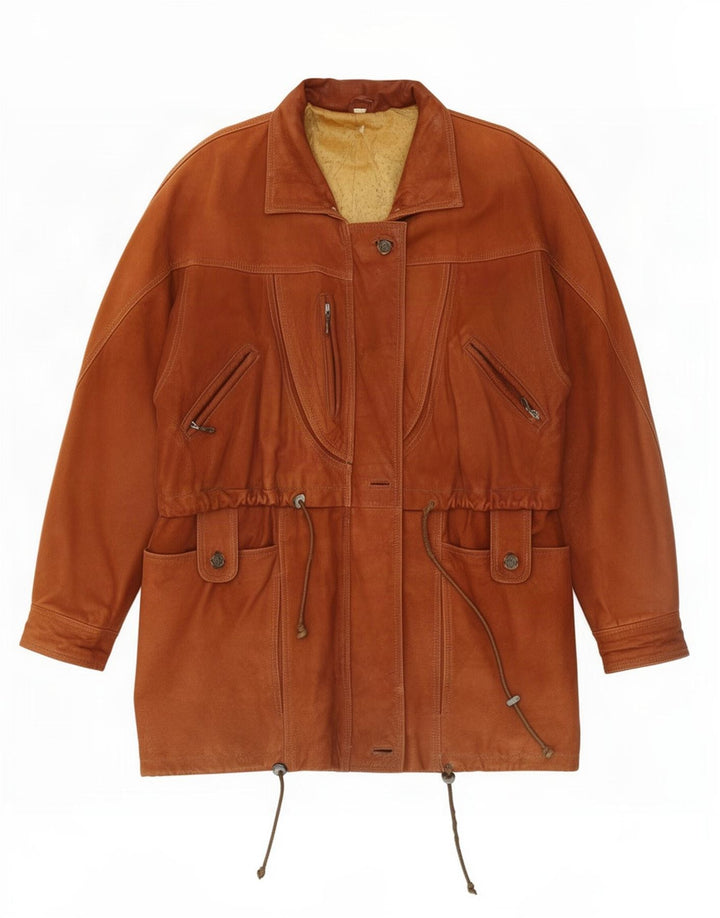 Giacca in pelle vintage da uomo UK 40 grande marrone