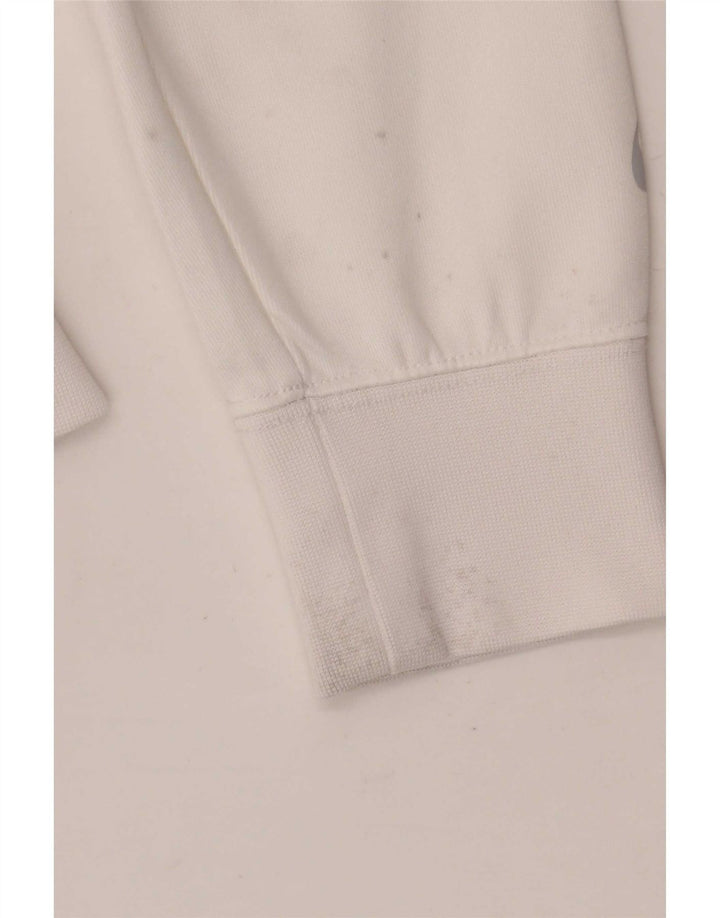 Felpa con cappuccio e zip grafica Nike da uomo in poliestere color block bianco medio