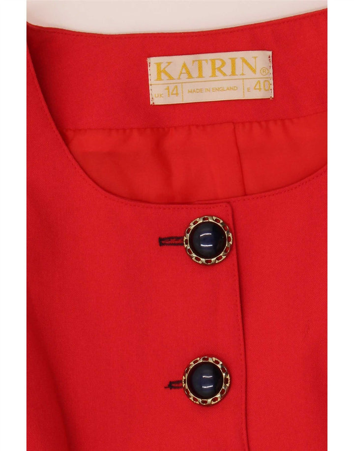 Giacca blazer a 8 bottoni da donna Katrin UK 14 rossa media