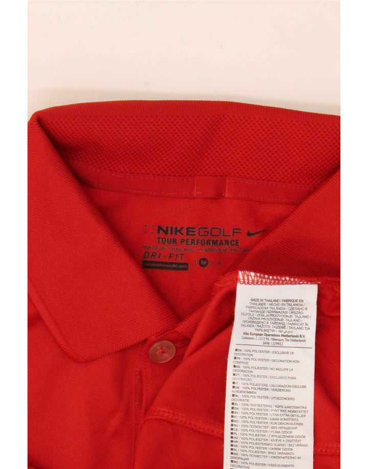 Polo Nike da uomo Dri Fit in poliestere color block rosso medio