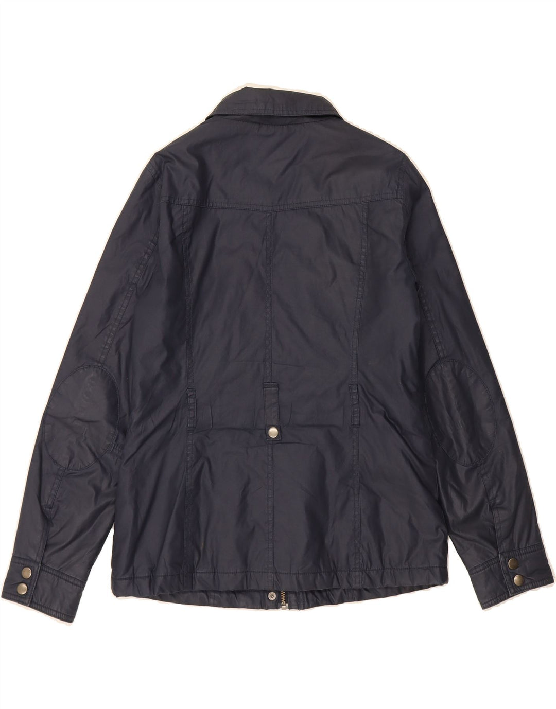 OASIS Womens Waxed Cotton Jacket UK 10 Small Navy Blue Cotton Vintage Oasis and Second-Hand Oasis from Messina Hembry 