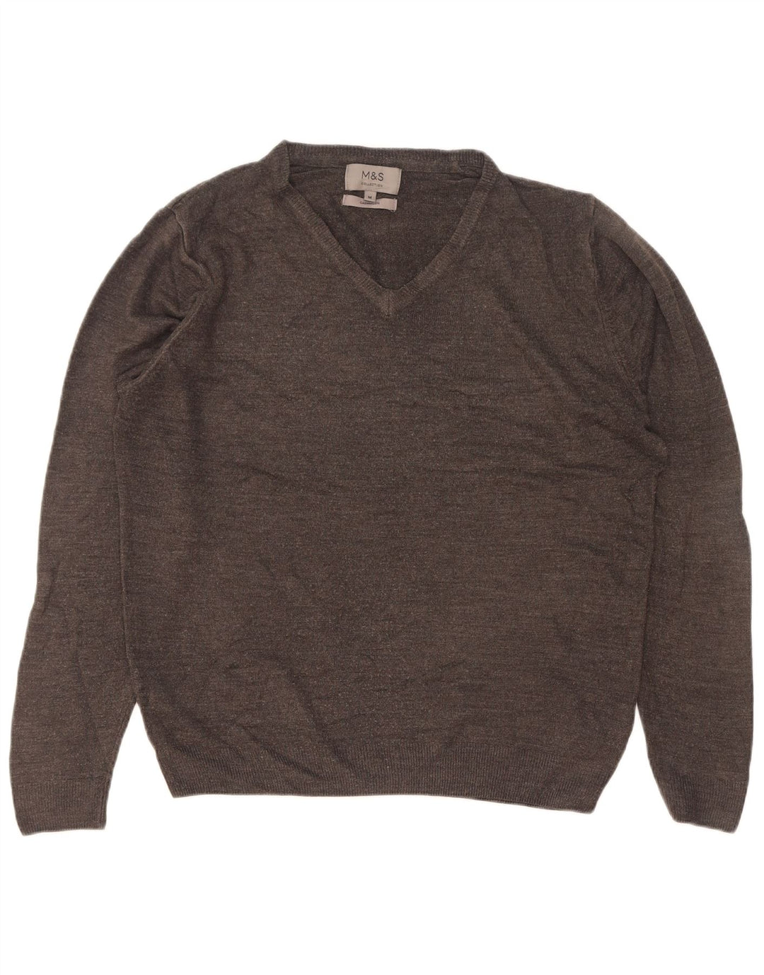 Maglione da uomo con scollo a V Marks & Spencer in acrilico grigio medio