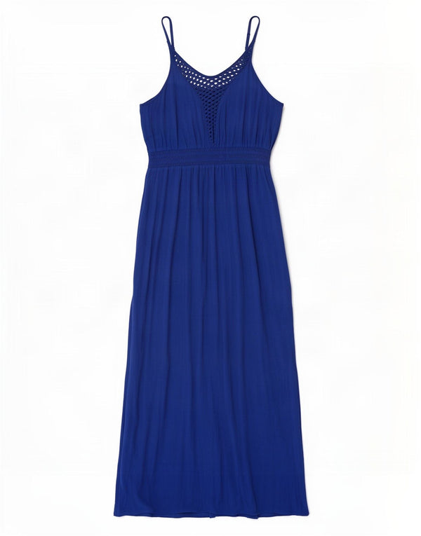 Abito lungo senza maniche da donna Marks & Spencer UK 14 Viscosa blu medio