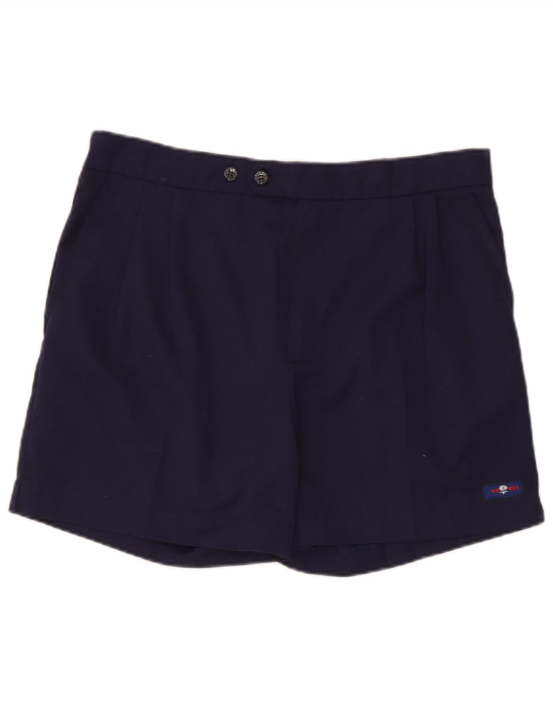 Pantaloncini chino vintage da uomo grandi W36 in poliestere blu navy