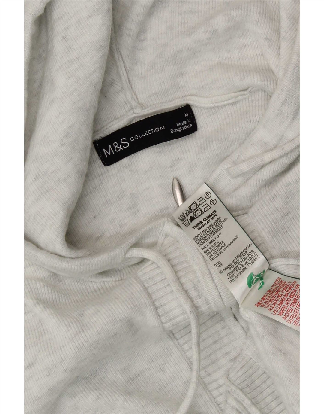 Maglione cardigan con cappuccio da donna Marks & Spencer UK 14 Grigio medio chiazzato