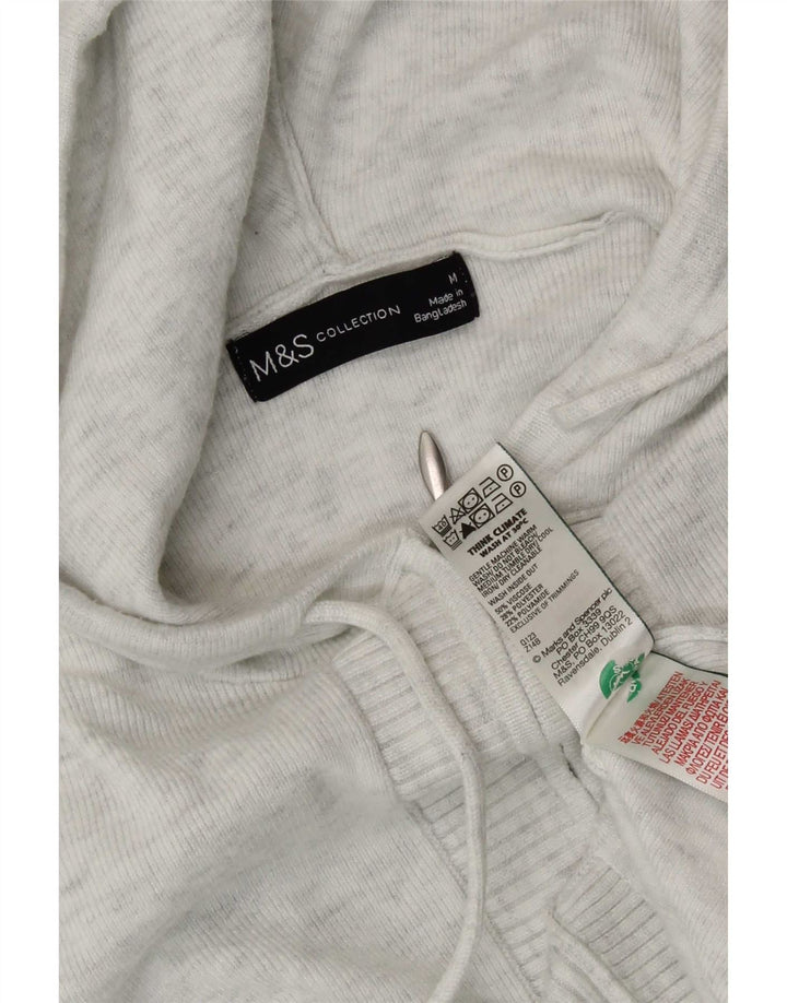 Maglione cardigan con cappuccio da donna Marks & Spencer UK 14 Grigio medio chiazzato