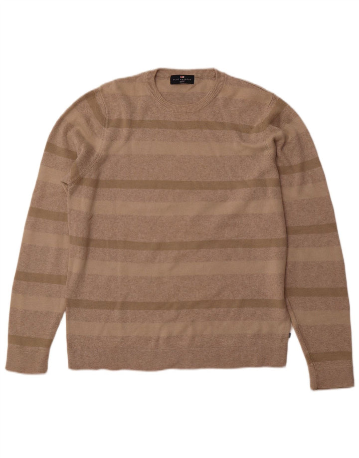 Maglione maglione girocollo da uomo Marks & Spencer in cotone beige medio