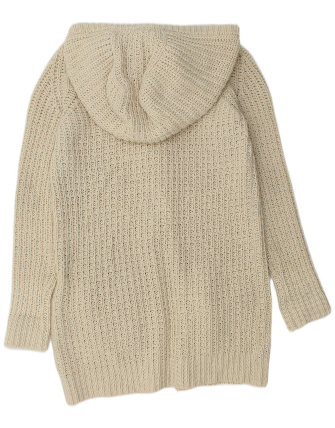 WOOLRICH Maglione cardigan lungo oversize da donna UK 10 piccolo bianco sporco