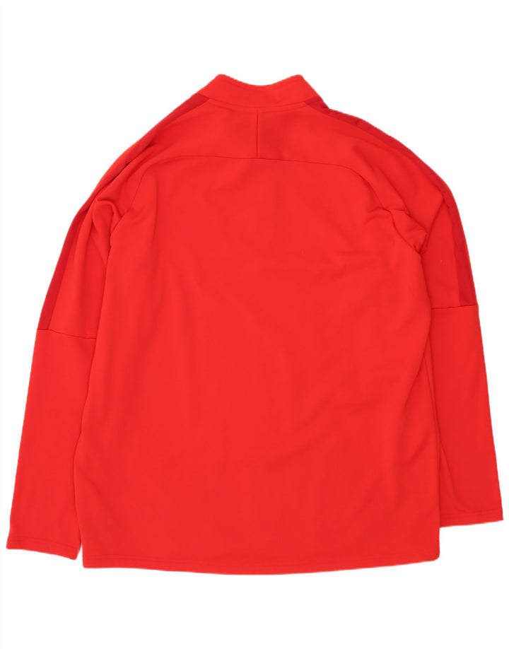 Top della tuta pullover con zip e collo Nike Dri Fit da uomo XL rosso poliestere