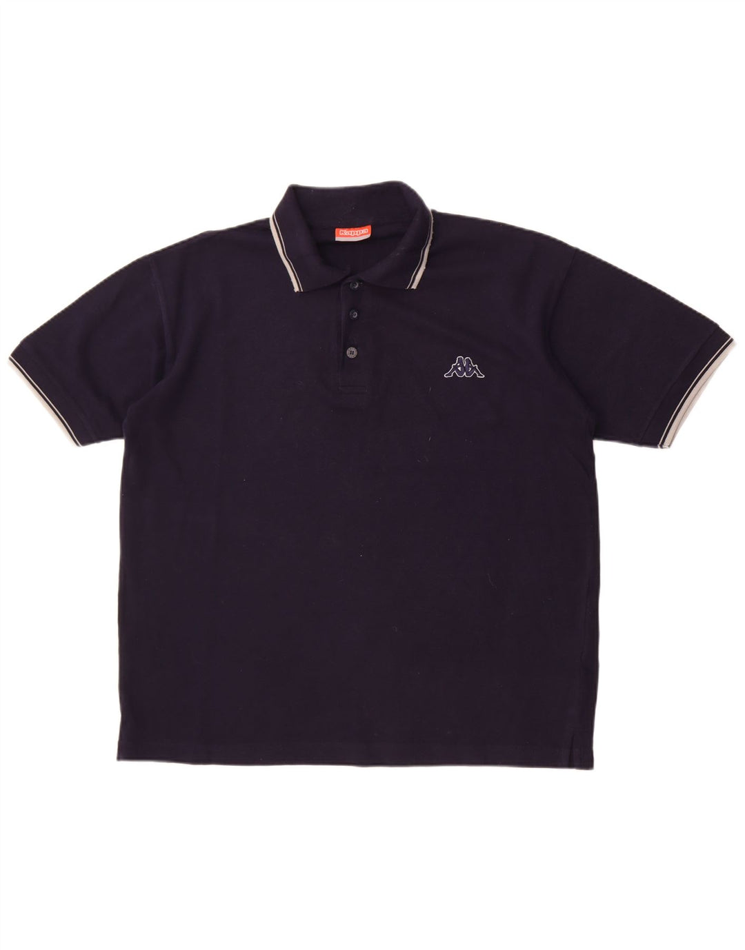 Polo Kappa Uomo Media Cotone Blu Navy