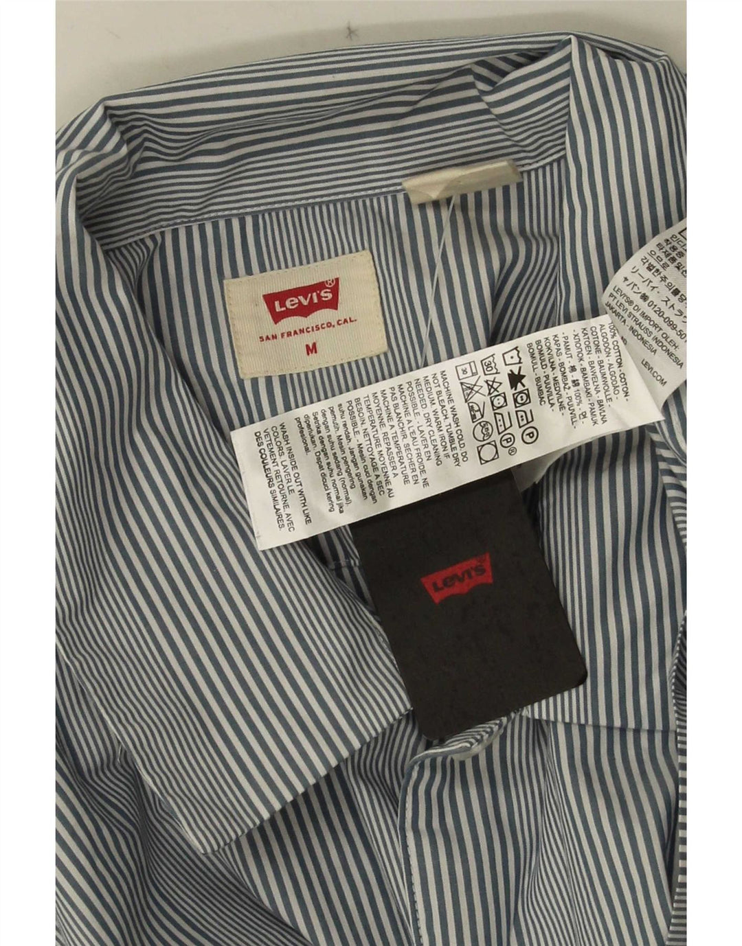 Camicia a maniche corte da uomo Levi's in cotone a righe blu medio