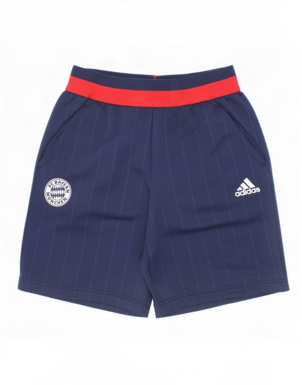 Pantaloncini sportivi Adidas da ragazzo FC Bayern Munchen 9-10 anni a righe blu navy