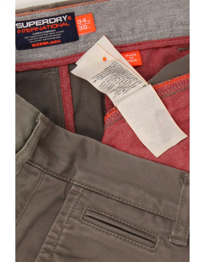 Pantaloni cargo slim da uomo Superdry W34 L30 cotone kaki
