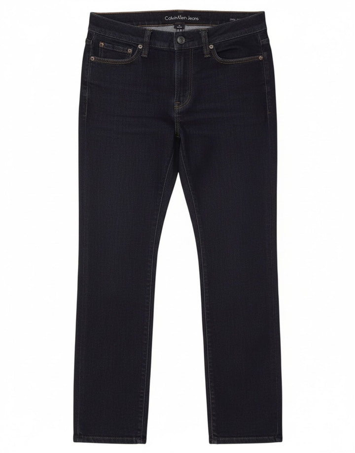 Jeans dritti da donna Calvin Klein W32 L27 cotone blu navy
