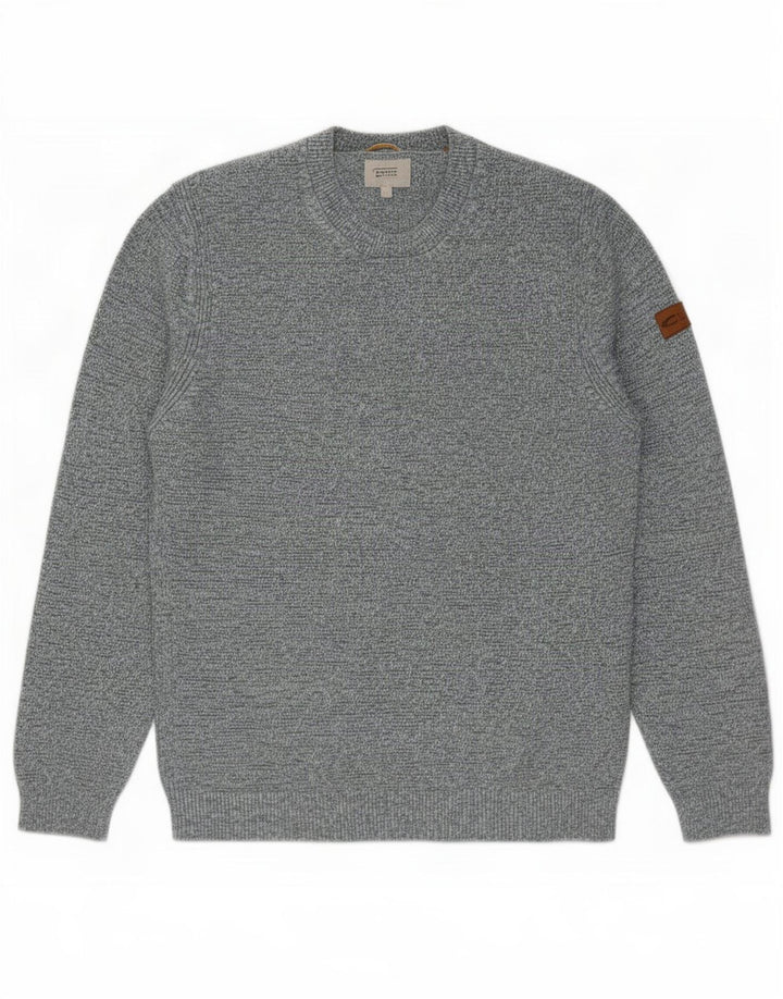 Maglione girocollo da uomo Camel Active, grande cotone screziato blu