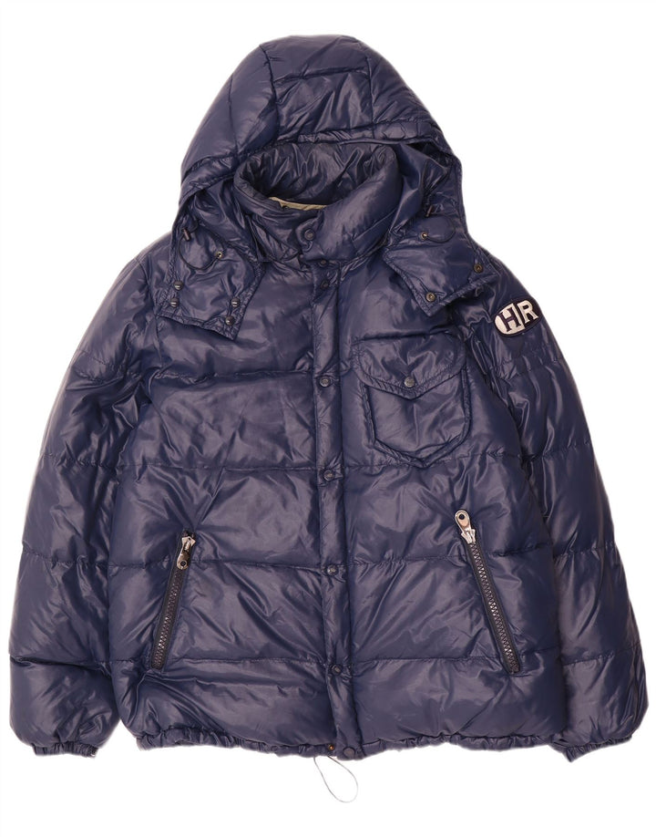 Giacca imbottita con cappuccio da uomo Historic Research UK 40 Large Blu Navy in poliammide