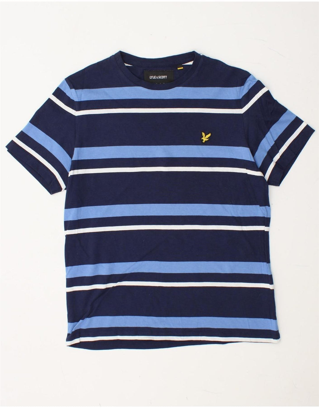 T-shirt da uomo LYLE & SCOTT Top in cotone a righe blu navy medio