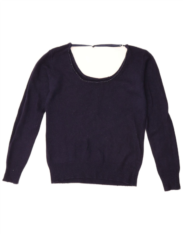 Maglione maglione con scollo a barca da donna Guess UK 14 medio blu navy
