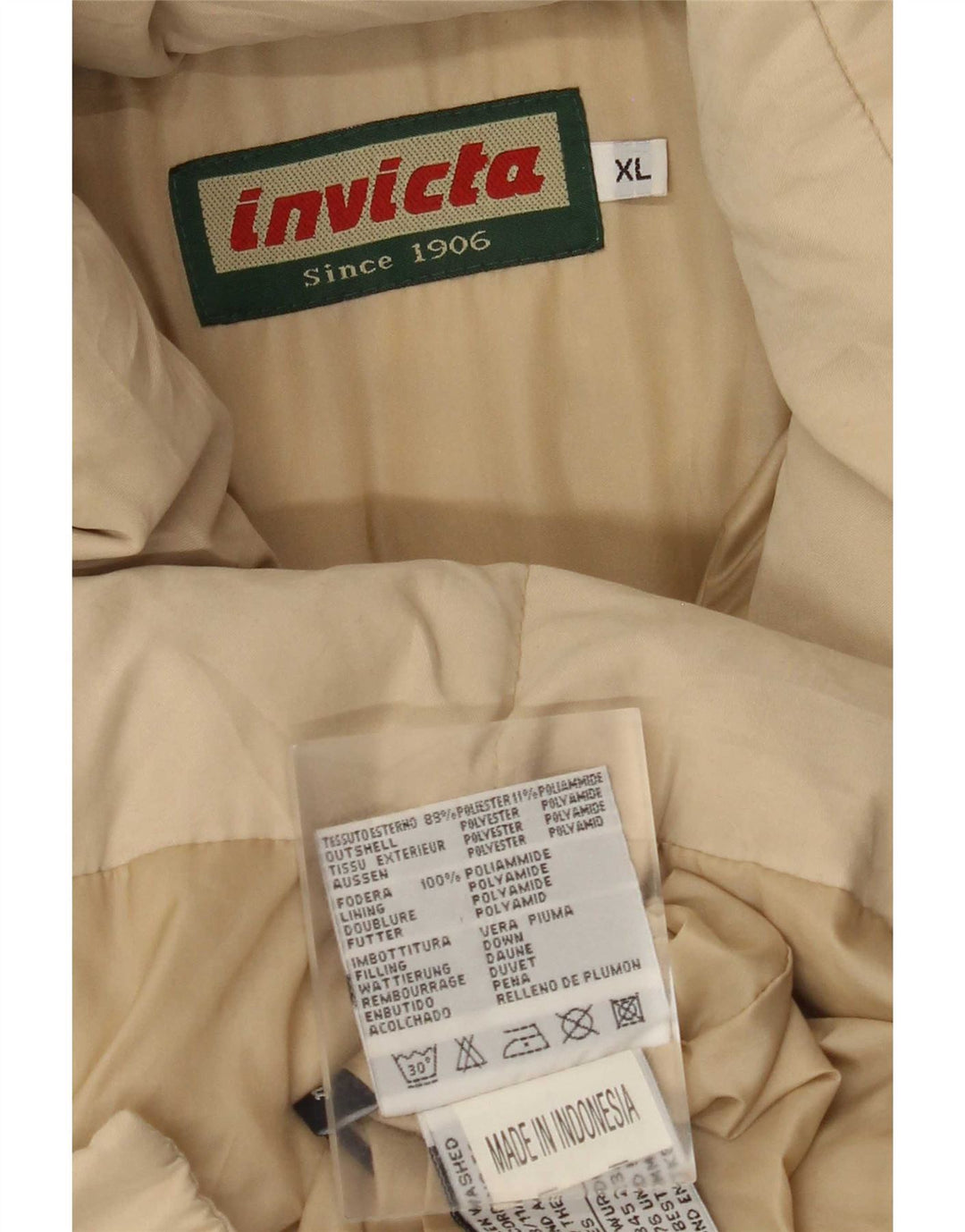 Cappotto imbottito oversize con cappuccio da donna Invicta UK 18 XL Poliestere beige