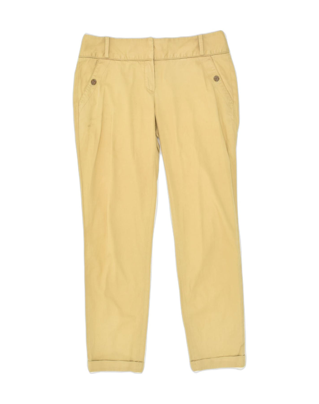 MASSIMO DUTTI Womens Straight Casual Trousers W30 L28 Yellow Viscose | Vintage Massimo Dutti | Thrift | Second-Hand Massimo Dutti | Used Clothing | Messina Hembry 