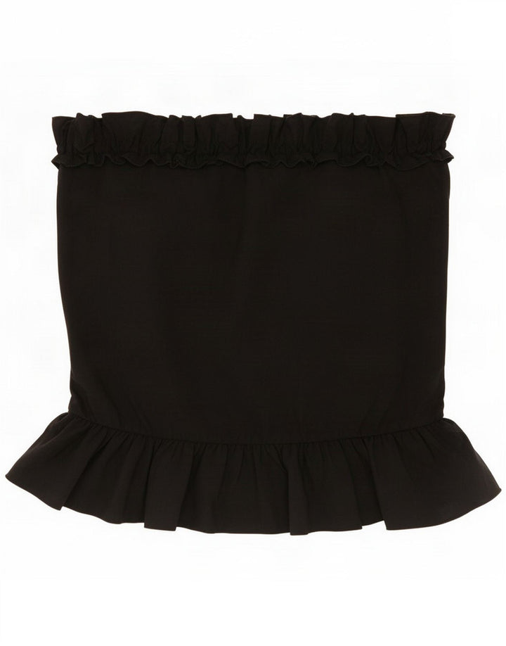 Top corto senza spalline da donna Zara UK 44 grande nero in viscosa