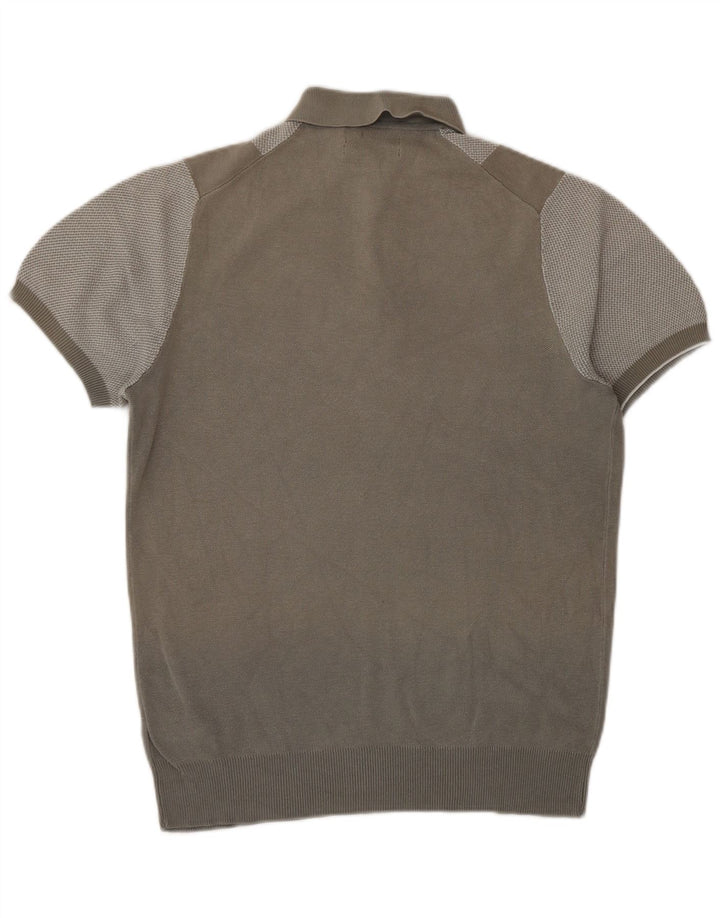 Maglione da uomo a maniche corte con collo a polo Marks & Spencer piccolo grigio
