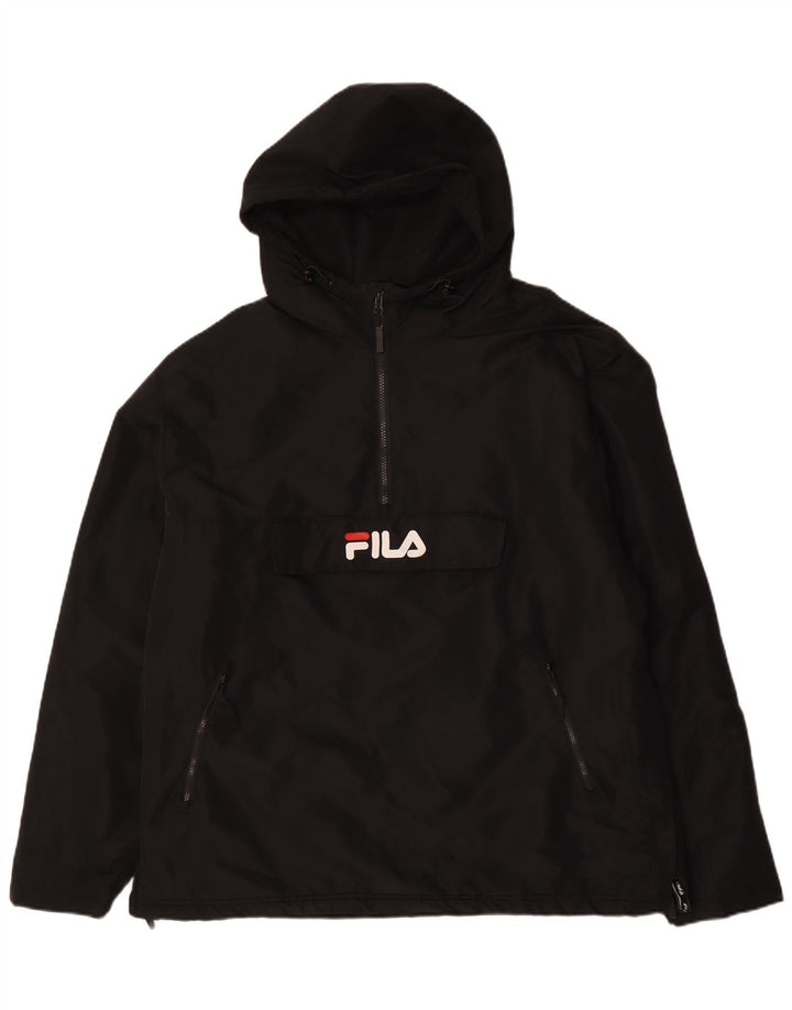 Giacca anorak con cappuccio grafico da uomo FILA UK 42 XL poliestere nero