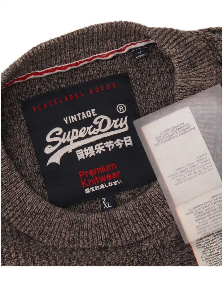 Maglione maglione girocollo da uomo Superdry 2XL cotone grigio