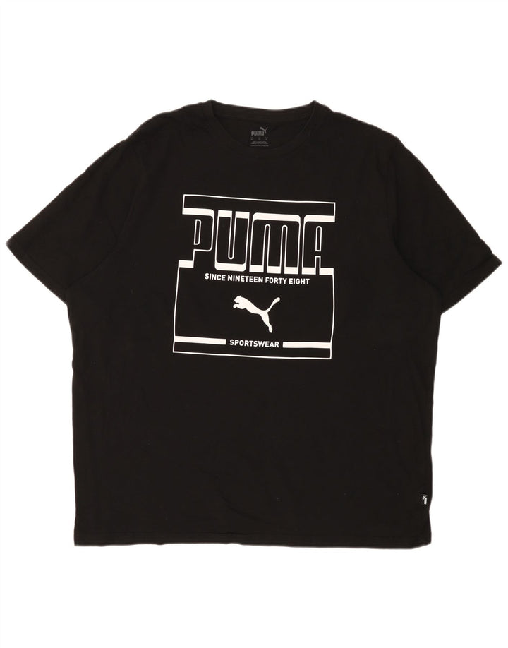 T-shirt grafica da uomo Puma Top XL in cotone nero