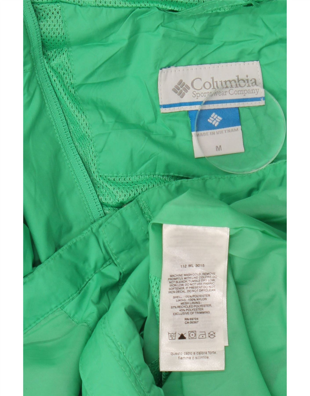 Giacca antipioggia con cappuccio da donna Columbia UK 14 Poliestere verde medio